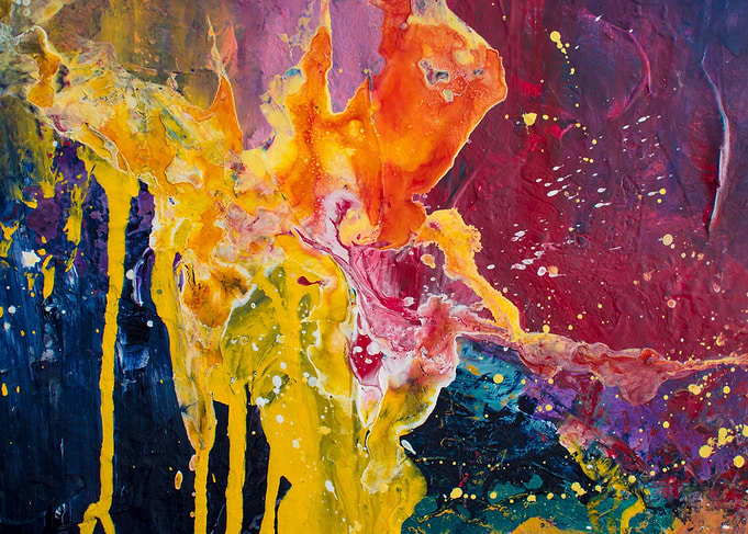 Vibrant Abstract Paint Drip Composition