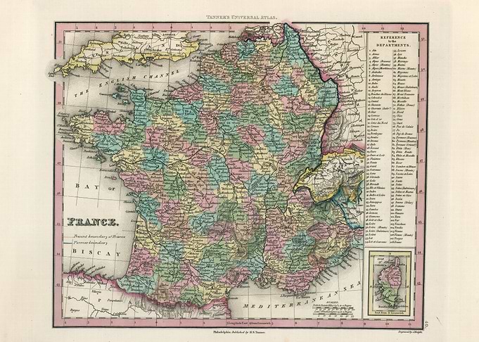 Antique Map of France Europe