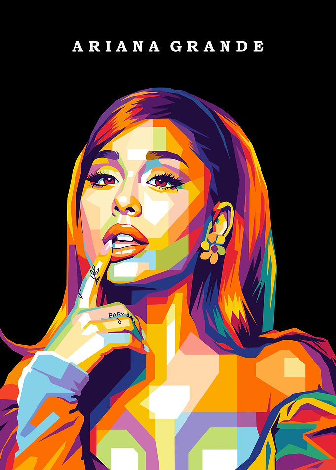 Ariana Grande WPAP Pop Art Portrait
