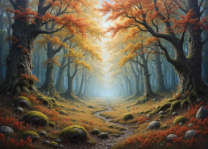 Enchanted Autumn Forest Path