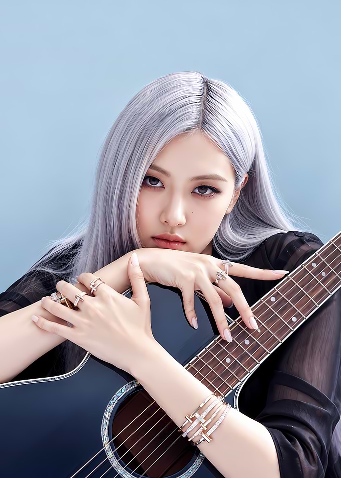 Rosé with Guitar and Jewelry