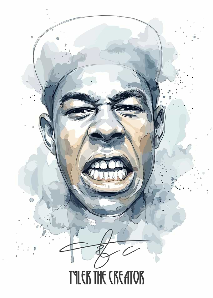 Tyler the Creator Watercolor Portrait
