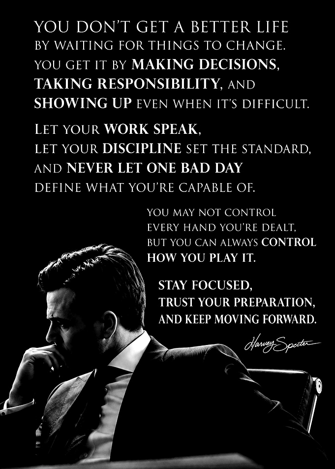 Harvey Specter Inspirational Quote Poster
