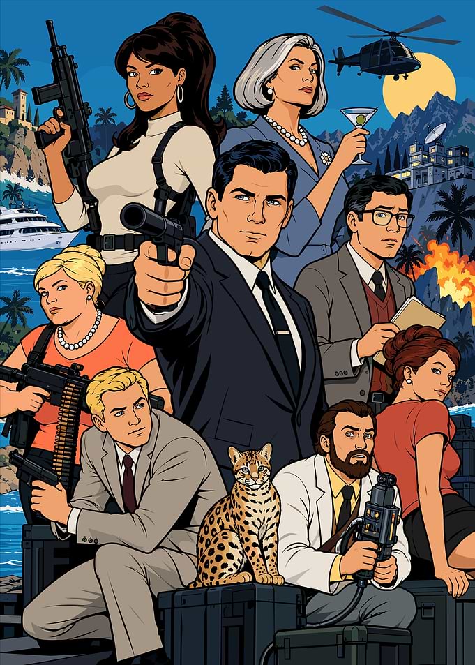 Archer Animated Series Cast Poster