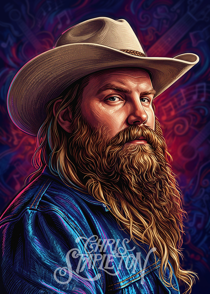 Chris Stapleton Portrait Art Print