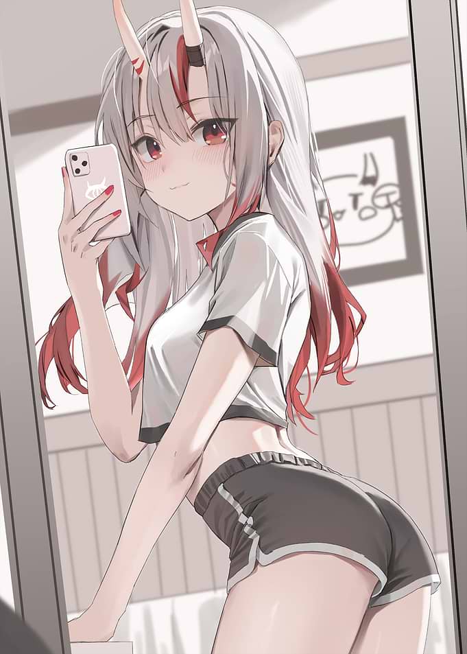 Anime Girl Taking Mirror Selfie