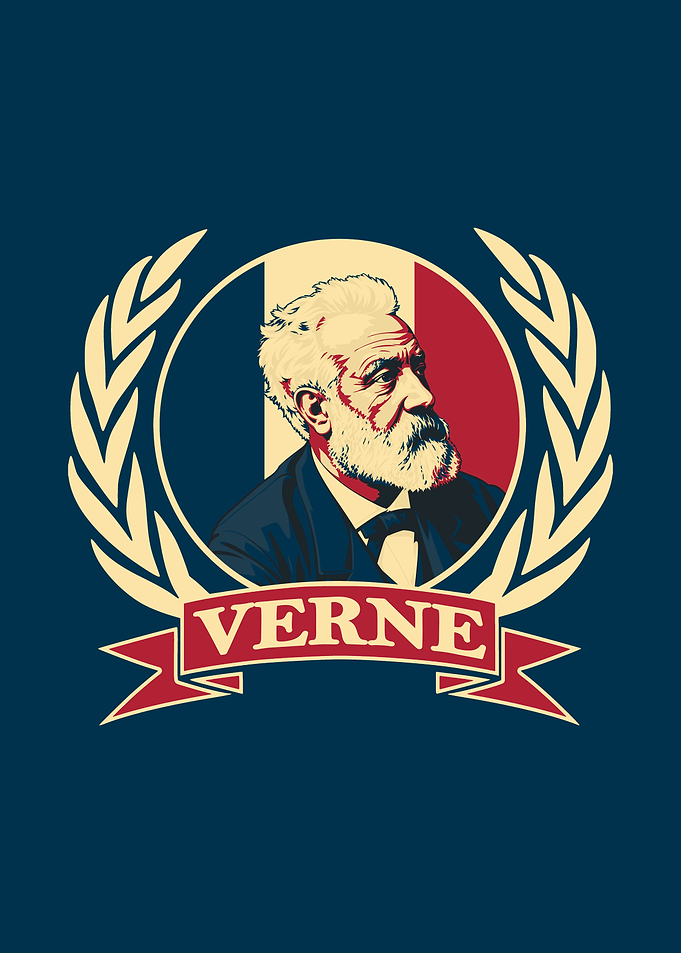 Jules Verne Laurel Wreath Portrait