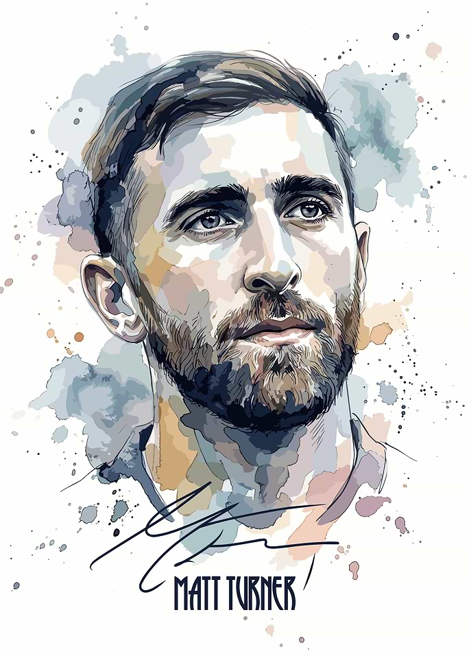 Matt Turner Watercolor Portrait Art