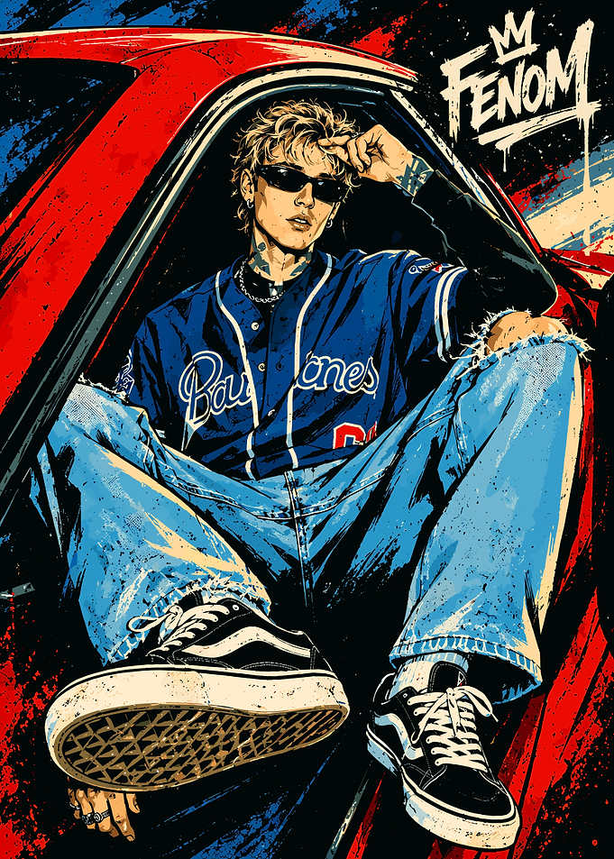 Stylish Young Man in Car Illustration