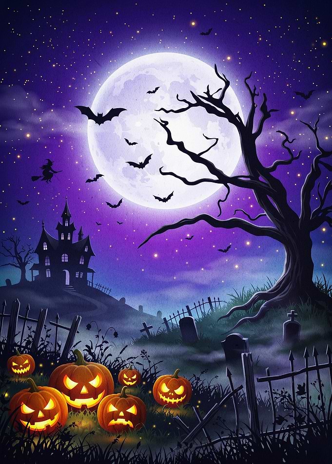 Halloween Spooky Moon Night Art