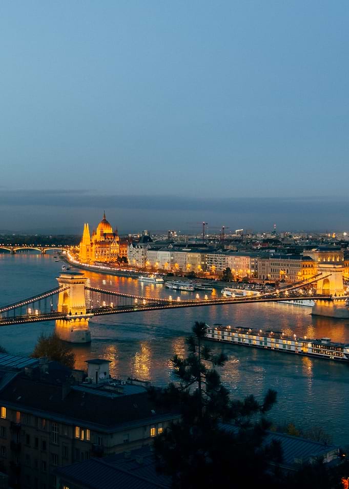 Budapest Chain Bridge and Parliament at Blue Hour – Hungary Photography