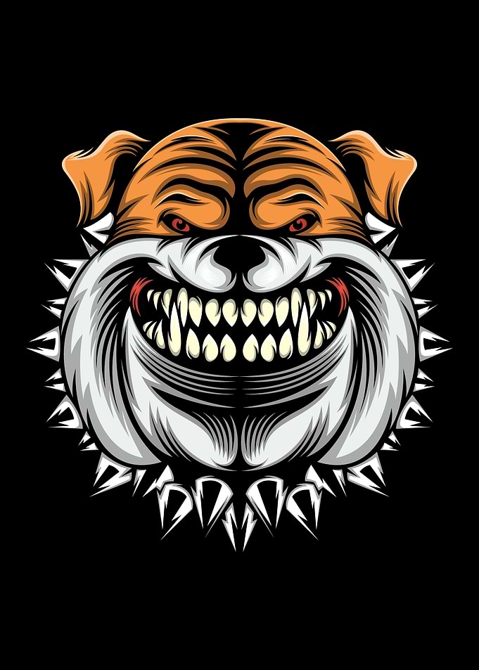 Aggressive Bulldog Mascot Logo