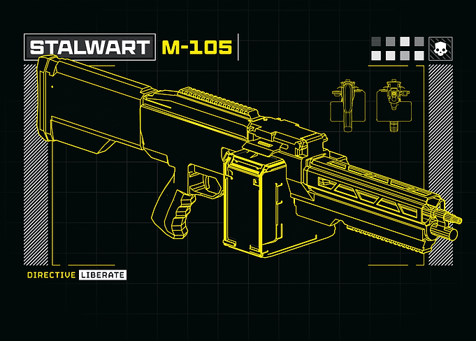 Helldivers II - Stalwart M-105 in Electric Yellow