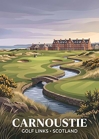 Carnoustie Golf Links Scotland Travel Poster