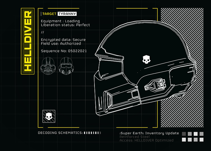 Helldivers II - Helmet Schematic, Target Tyranny