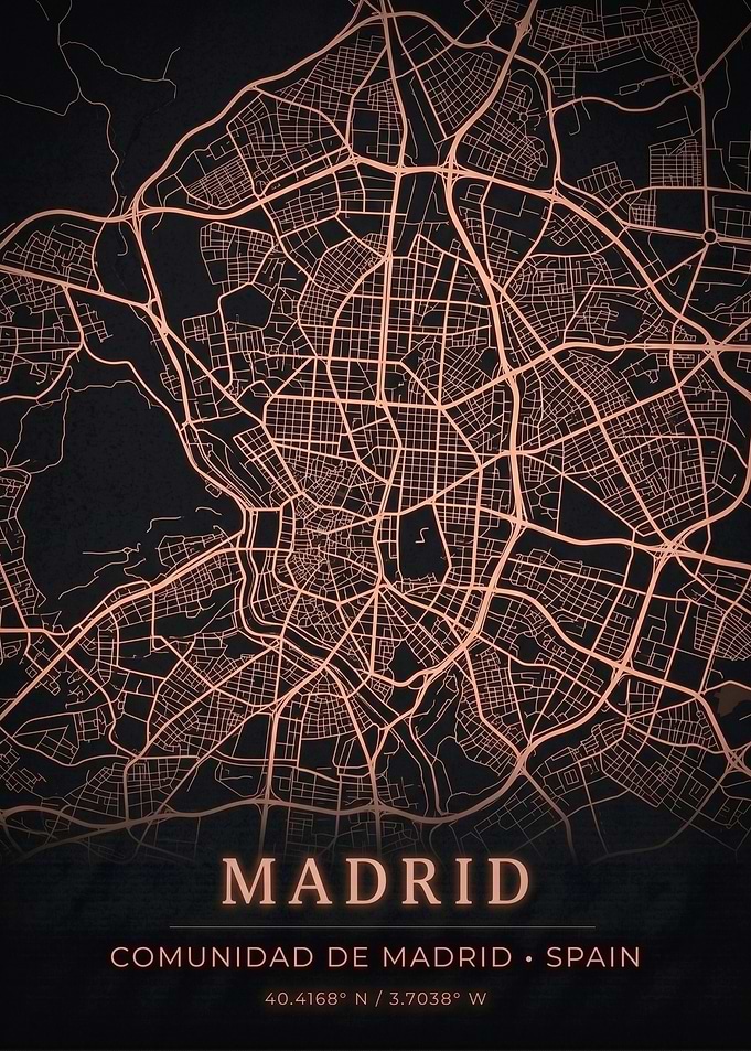 Madrid City Map Poster