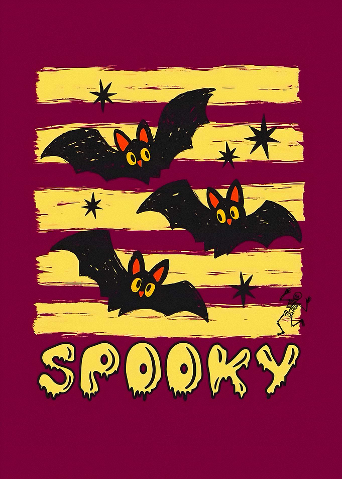 Spooky Halloween Bats Graphic