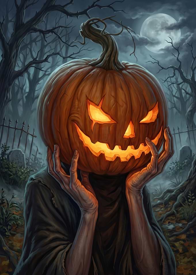 Spooky Pumpkin Head Creature