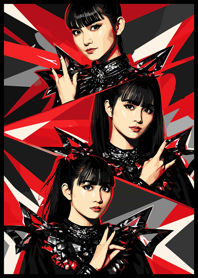 Babymetal Trio Graphic Art Poster