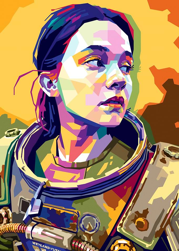 Colorful Pop Art Portrait of Cailee Spaeny