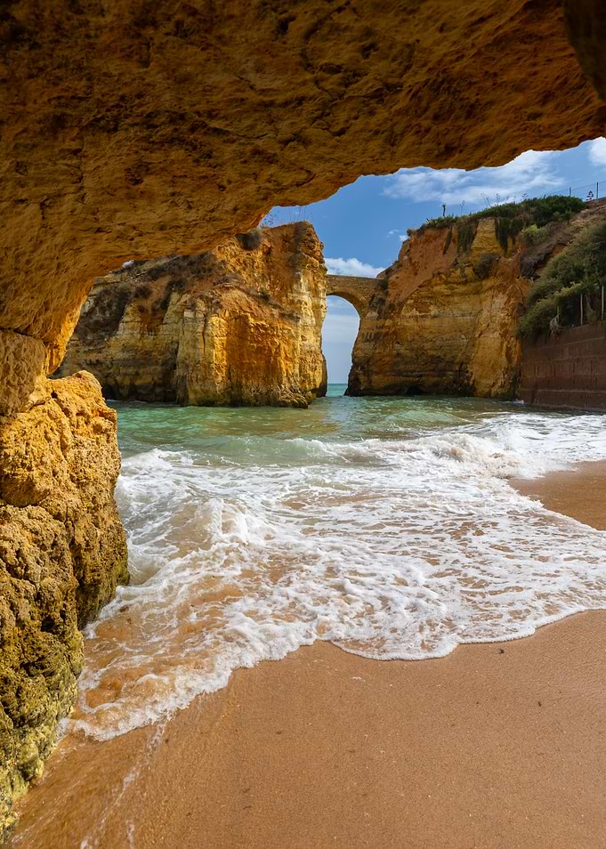 Scenic Coastal Cave Archway, Algarve