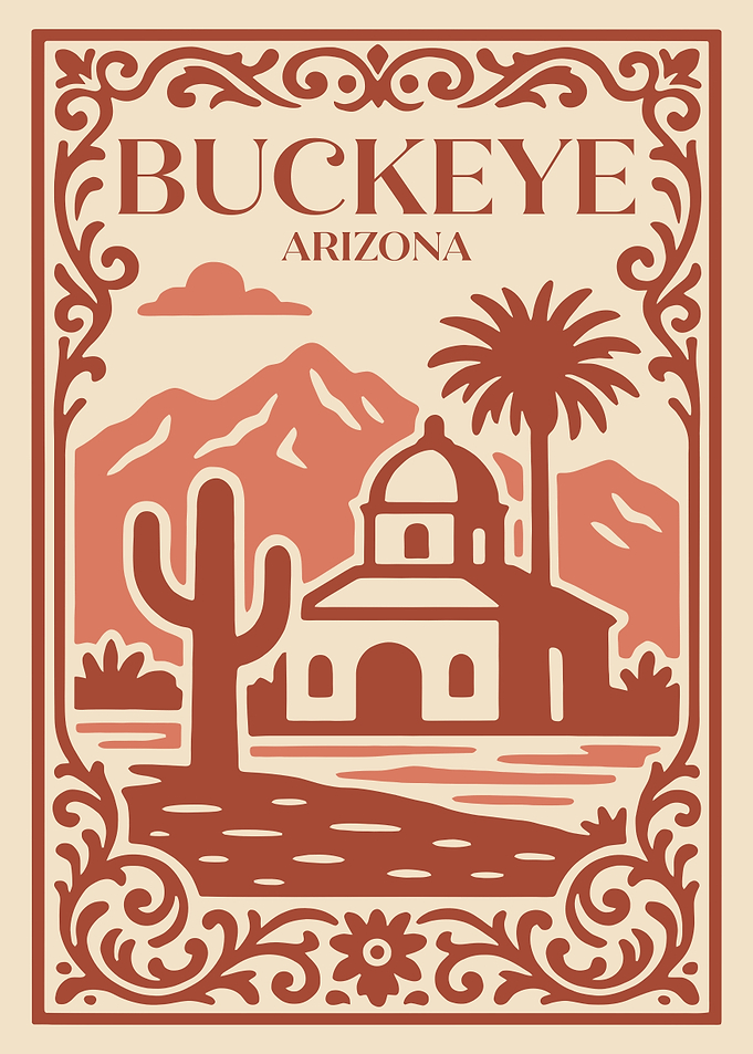 Buckeye Arizona Vintage Travel Poster