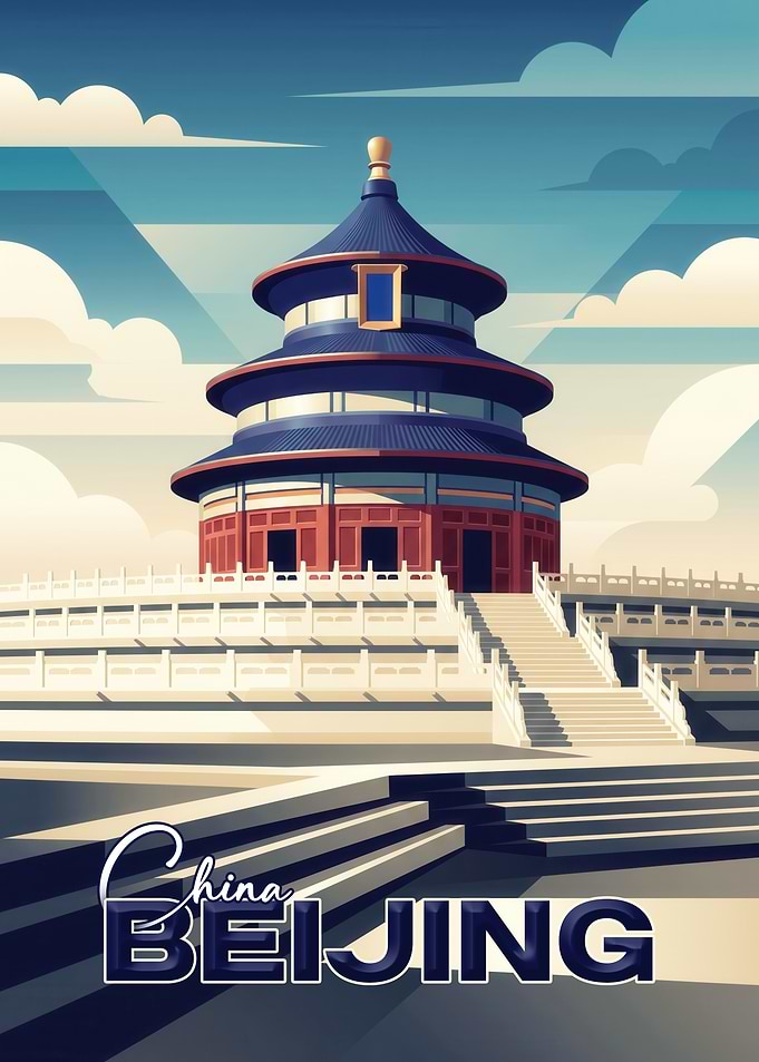 Temple of Heaven Beijing Travel Poster