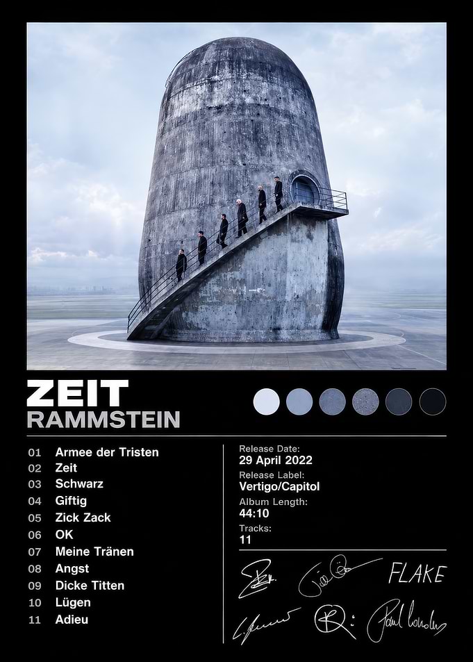 Rammstein Zeit Album Poster