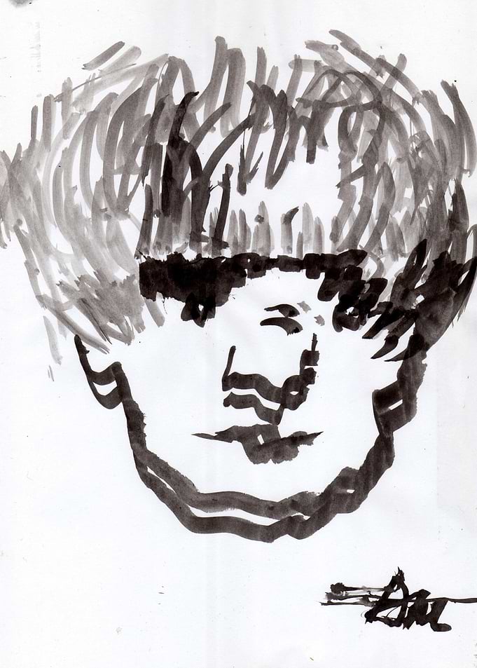 Abstract Ink Sketch of a Face. A11