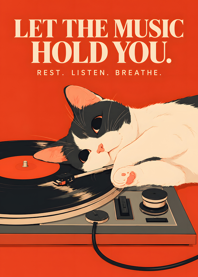 Let The Music Hold You Vinyl Cat