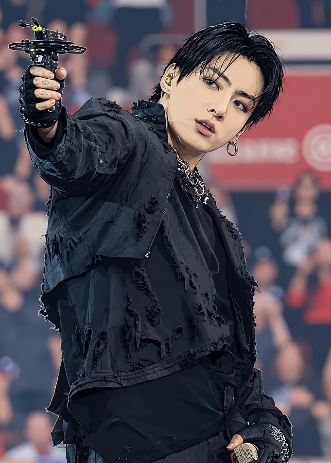 Jungkook Performing in Black Outfit