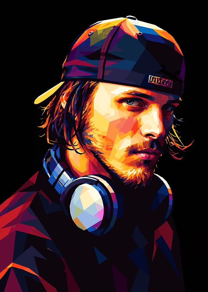Low Poly Portrait of Avicii