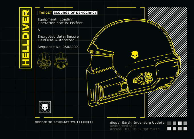 Helldivers II - Helmet Schematic, Scourge of Democracy