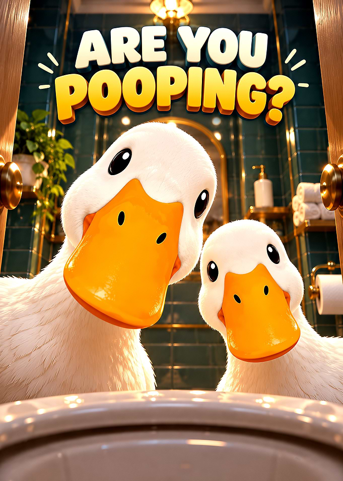 Are You Pooping? Funny Duck Poster