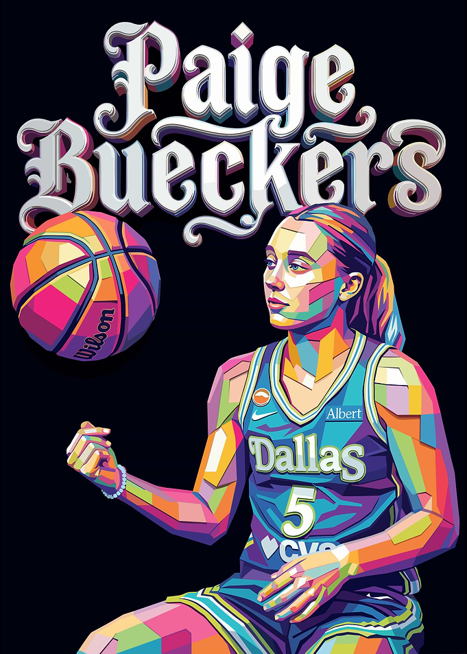 Paige Bueckers Pop Art Basketball Portrait