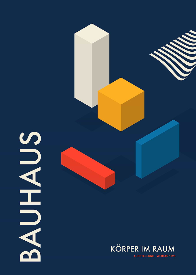 Körper im Raum – Bauhaus Inspired 3D Geometric Art