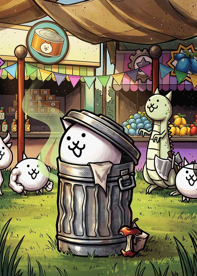 The Battle Cats Trash Can Scene
