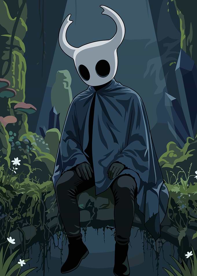 Hollow Knight Sitting in Deepnest