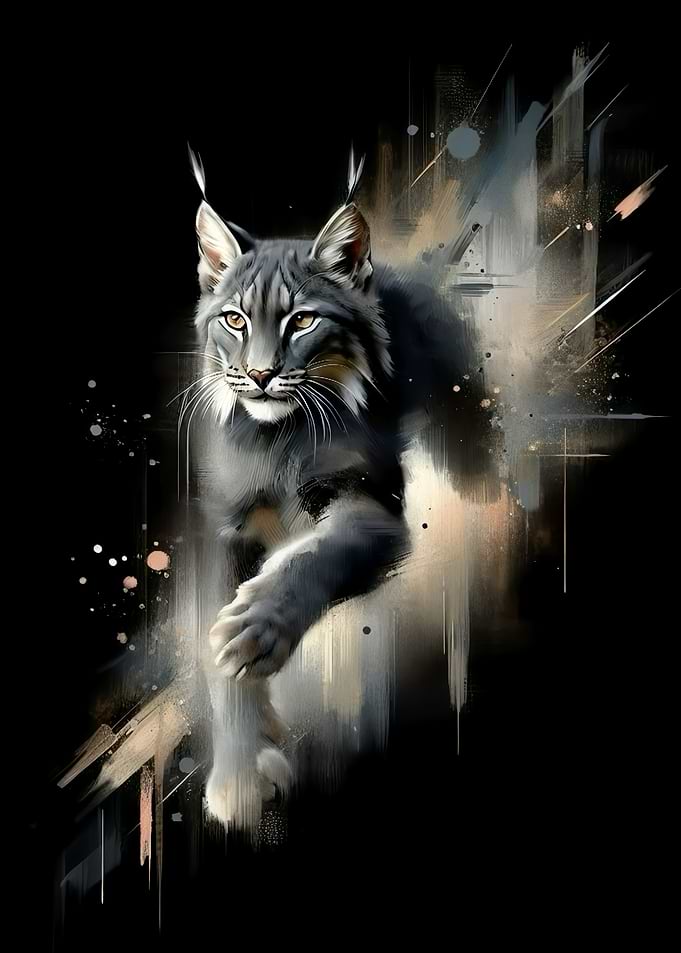 Abstract Artistic Lynx Portrait