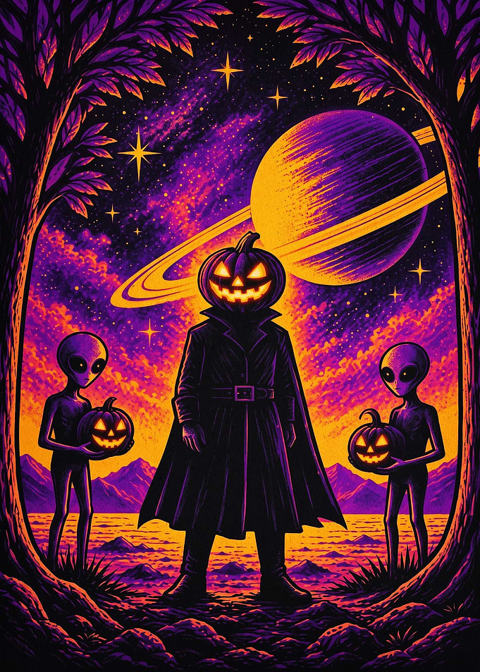 Alien Pumpkin Sci Fi Halloween Art