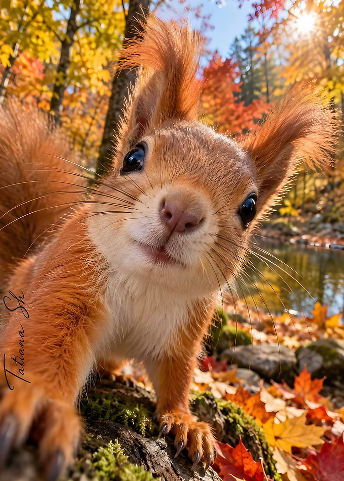 Close-up Portrait of a Red Squirrel
