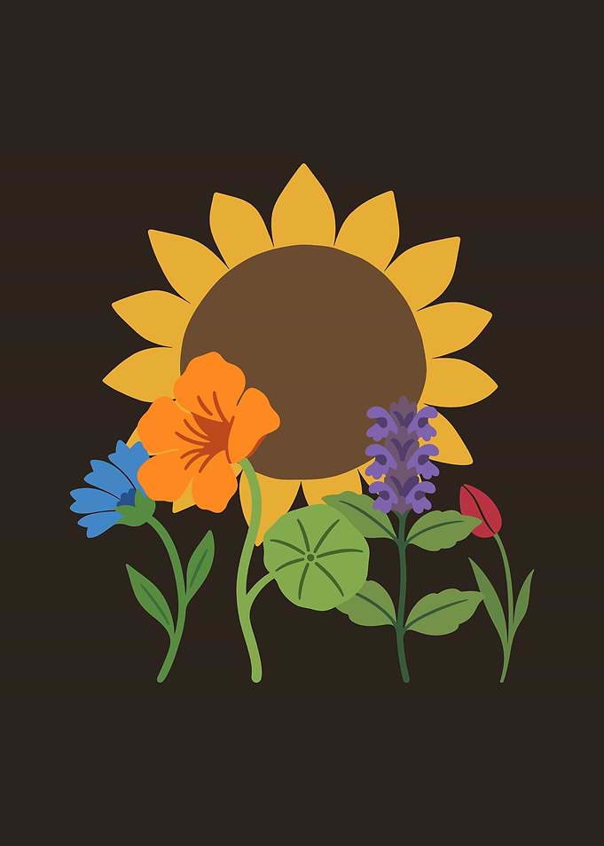 Flowers Botanical Nature Design Drawing Plants