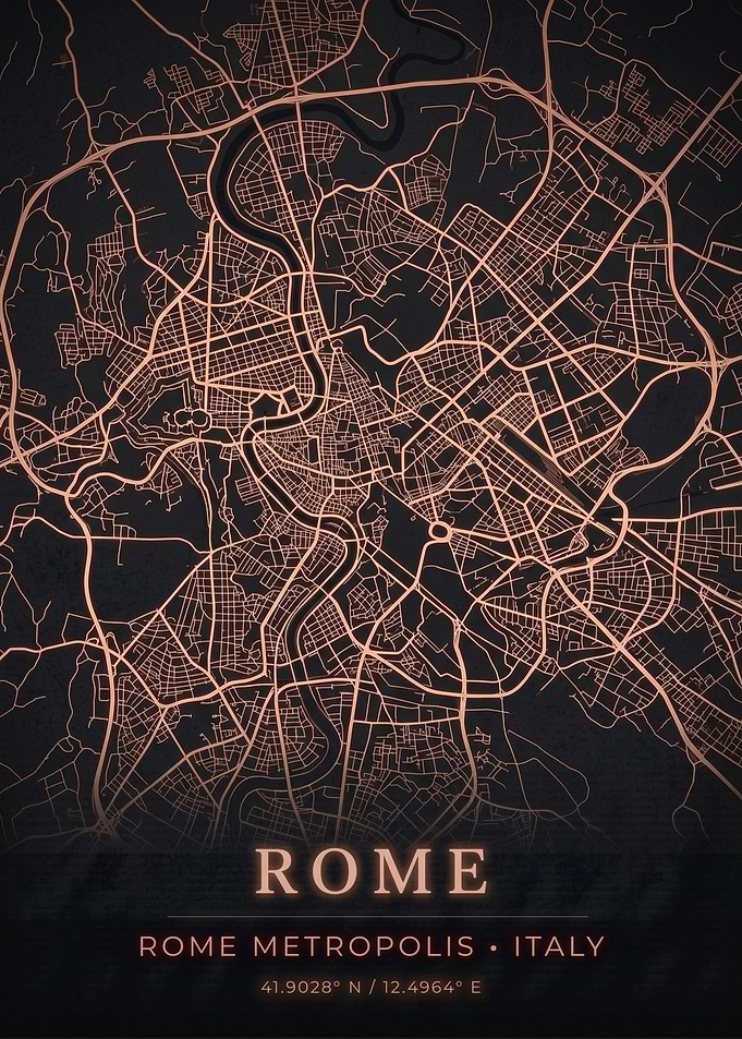 Minimalist Rome City Map Poster