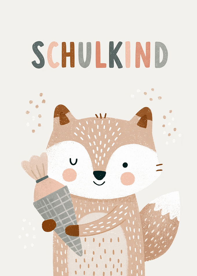 Schulkind Fox - First Day of School Art