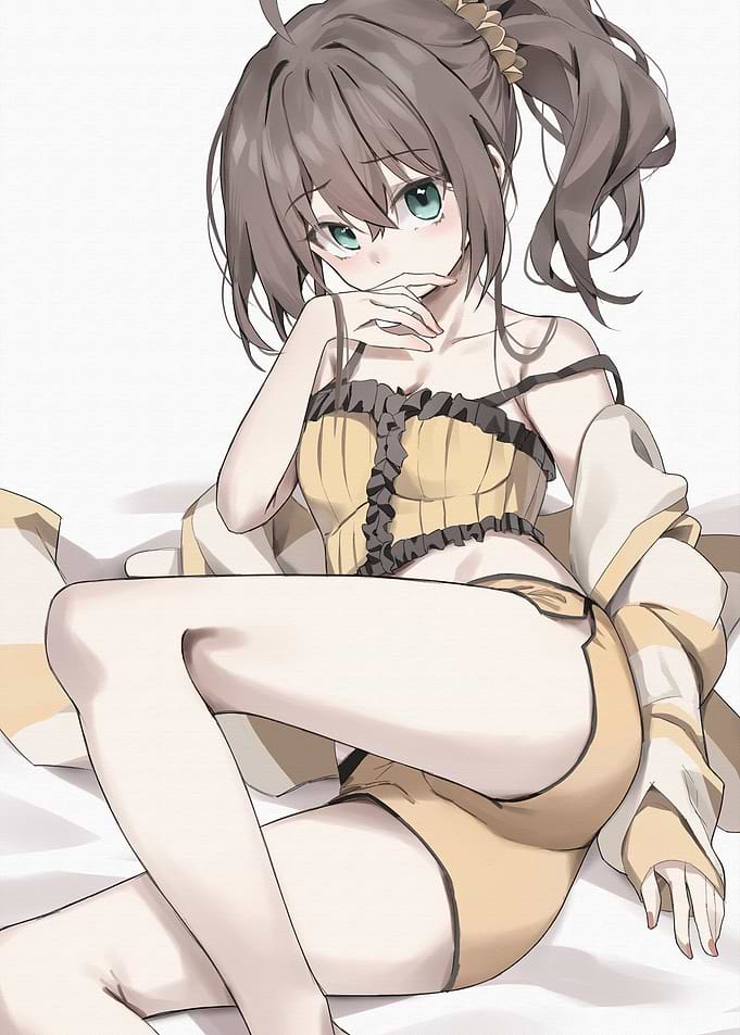 Anime Girl in Yellow Loungewear