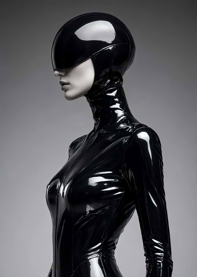 Futuristic Black Latex Fashion