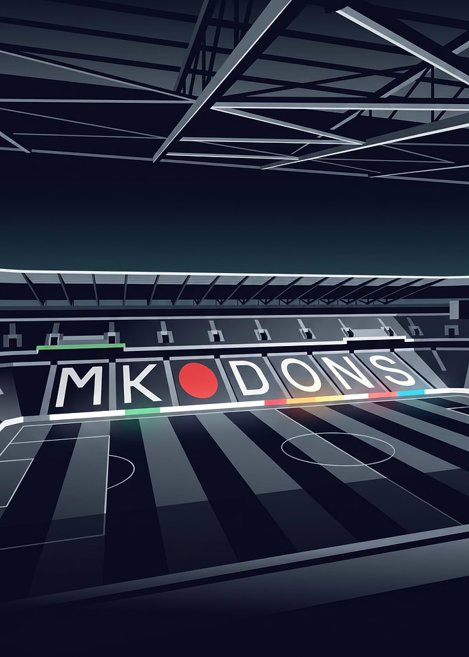 MK Dons Stadium Minimalist Graphic
