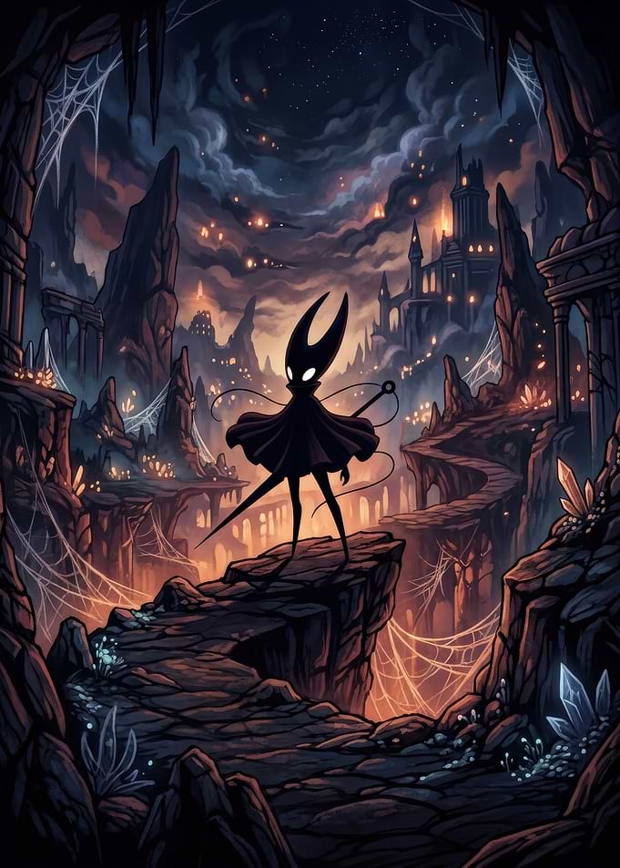 Hornet from Hollow Knight in Deepnest
