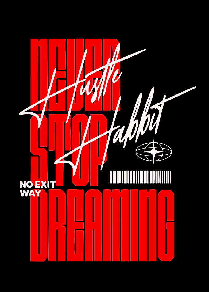 Never Stop Dreaming Inspirational Typography