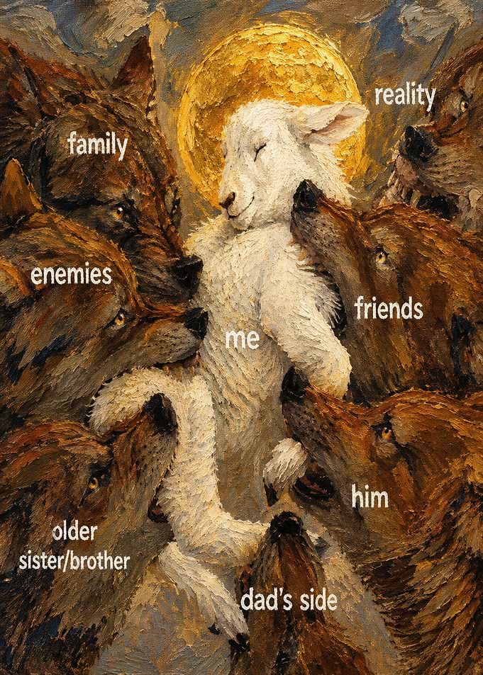 Lamb Surrounded by Wolves Allegory